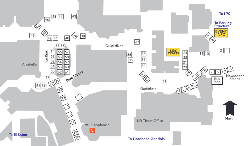 Vail Arts Festival 2023 Artist Booth Map